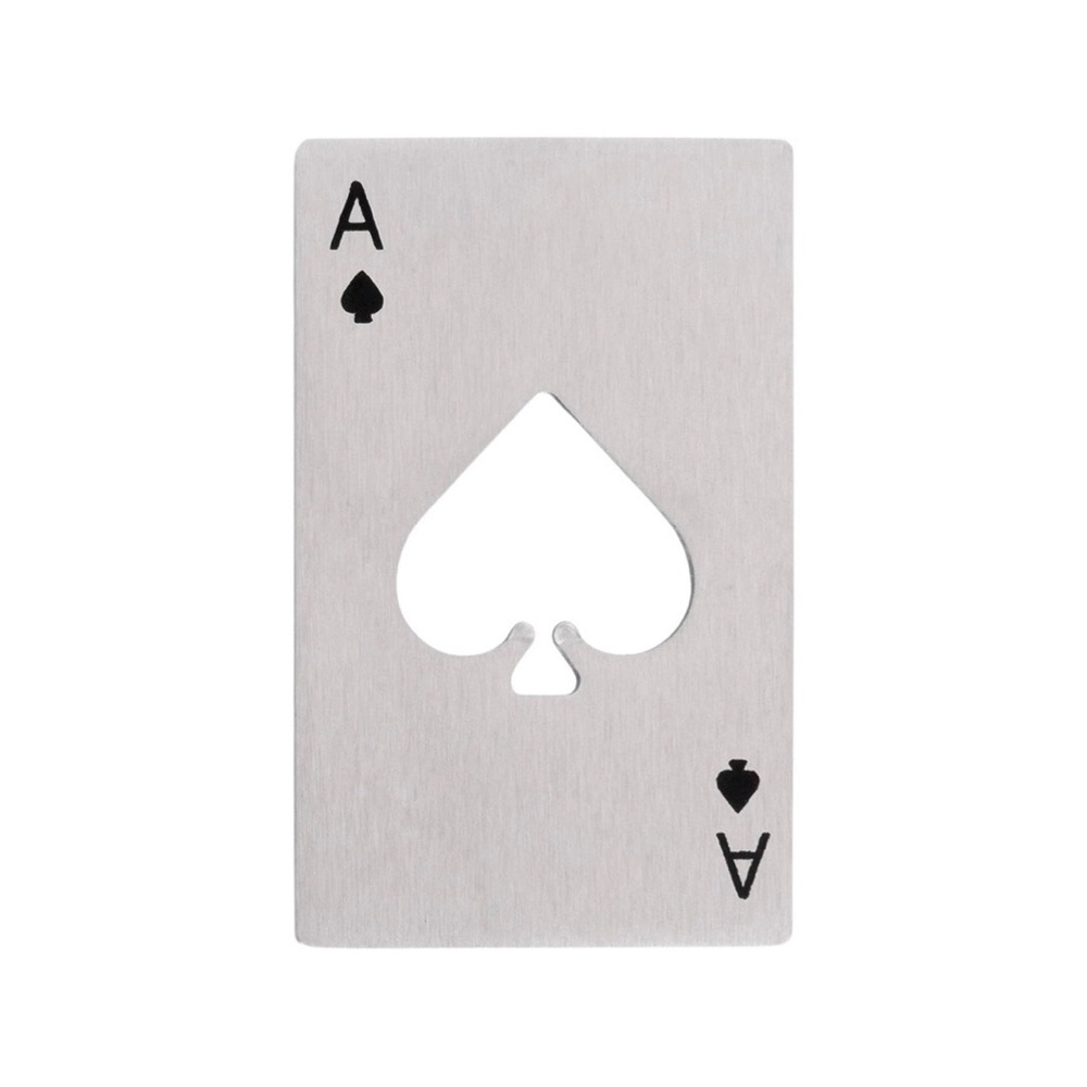 Ace of Spades Stainless Steel Credit Card Size Bottle Opener for Wallet